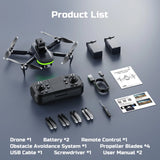 S5S Foldable Drones with Camera for Kids and Adults, Brushless Motor, 2 Batteries, Black