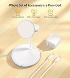 3 in 1 Wireless Charging Station for Apple Devices, Fast Wireless Mag-Safe Charger Stand with 20W Adapter for Iphone 17 16 15 14 13 12 Pro Max/Air/Plus/Pro,Iwatch,Airpods-Gift for Wife&Husband