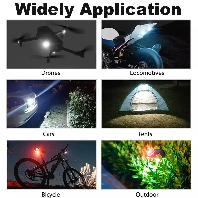 Universal LED Strobe Lights Motorcycle/Bike/Aircraft/Drone anti Collision Warning Light Night Flying Blinking Signal Indicator