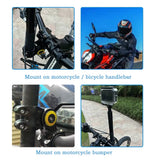 Motorcycle Handlebar Mount Invisible Adjustment Selfie Stick Bicycle Monopod for Gopro DJI Insta360 One R Camera Accessory