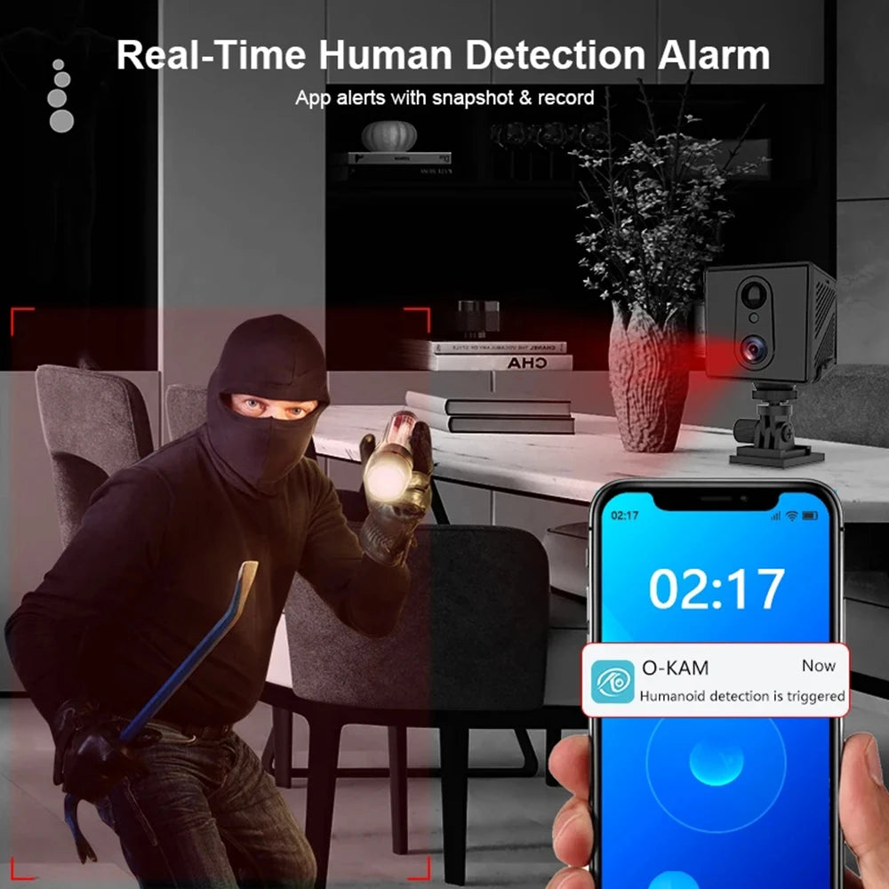 5MP Mini Camera 4G SIM Card Wifi Night Vision Home Security Surveillance Camcorder Voice Intercom Motion Detection CCTV Camera