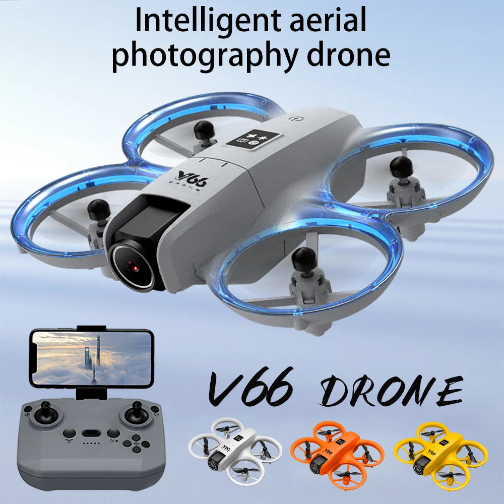 V66 Mini Drone 4K Profession HD 180 ° Lens Camera Wifi FPV RC Dron Obstacle Avoidance Foldable Helicopter Quadcopter Kids Toys