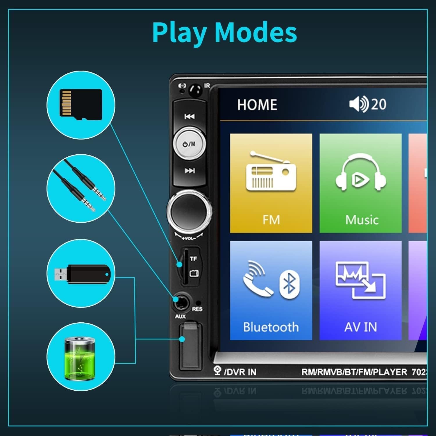 Pantalla HD Radio Bluetooth Para Carro Auto Con Camara De Reversa Retroceso 2026