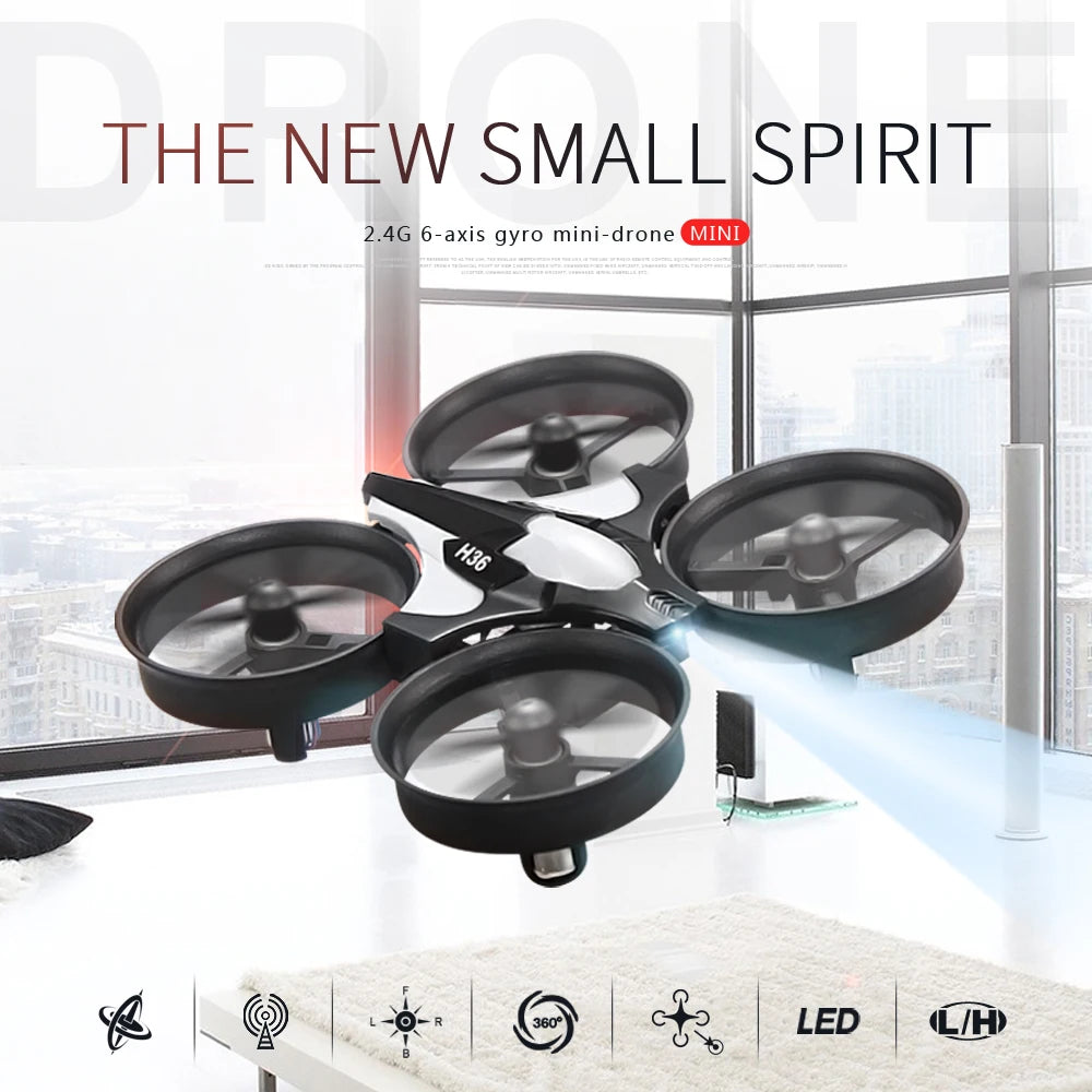H36 Mini Rc 2.4G Drone 6-Axis Headless Mode Collision Avoidance Helicopter 360° Flipping Quadcopter Drones Children'S Toys