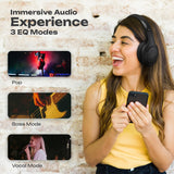 Bluetooth Over-Ear Headphones, Passive Noise Cancelling, 70Hrs Playtime, Foldable, Hi-Fi Deep Bass, Black