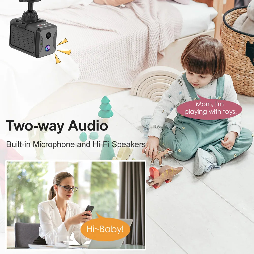 2PCS  5MP Mini Camera 4G/Wifi Security Camera 2400Mah Indoor Home Surveillance Cam PIR Human Motion Auto Tracking Ubox