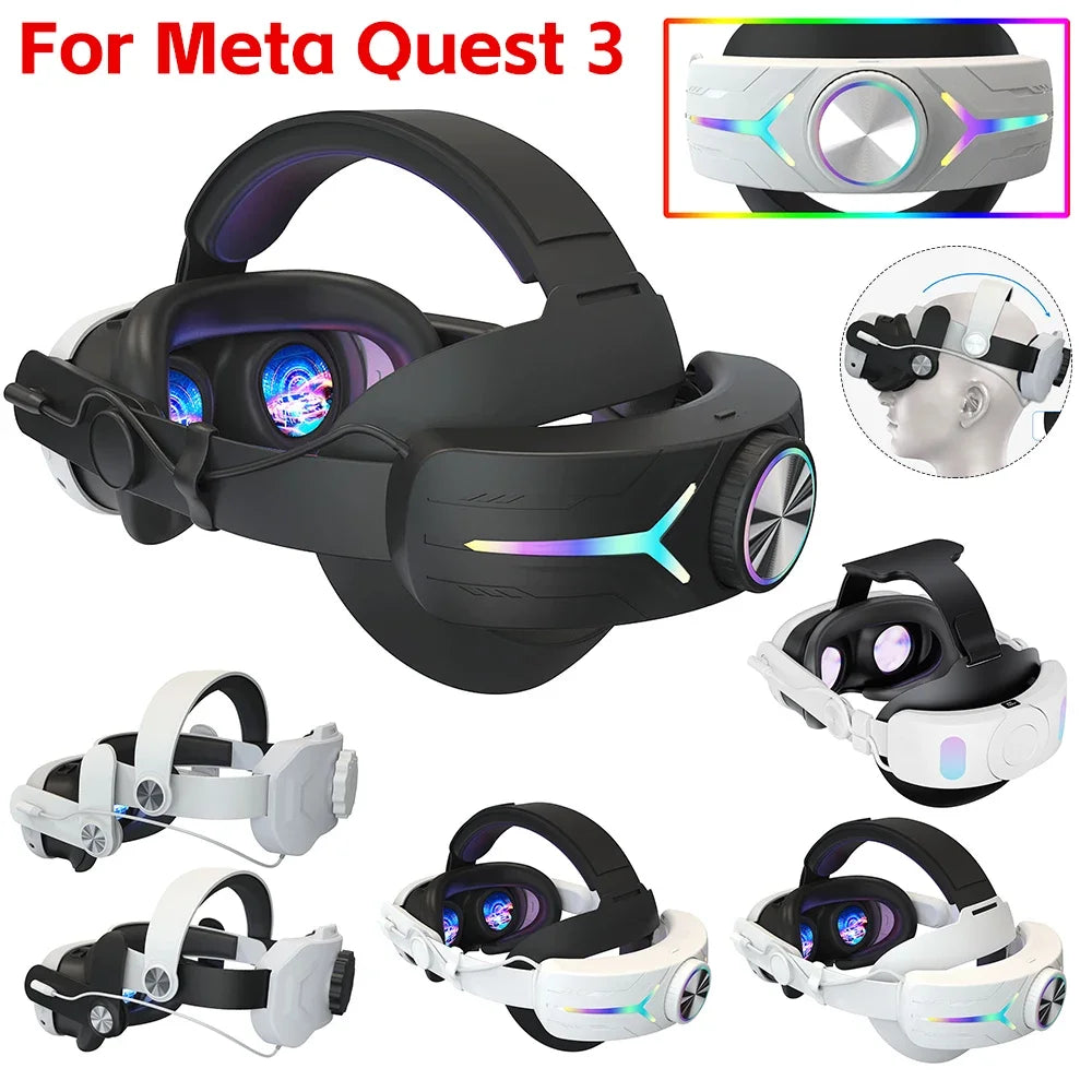 Head Strap  Quest 3 Comfort Sponge VR Headwear Charging Headset with Built-In 8000/6000Mah Batteries for VR Accessories