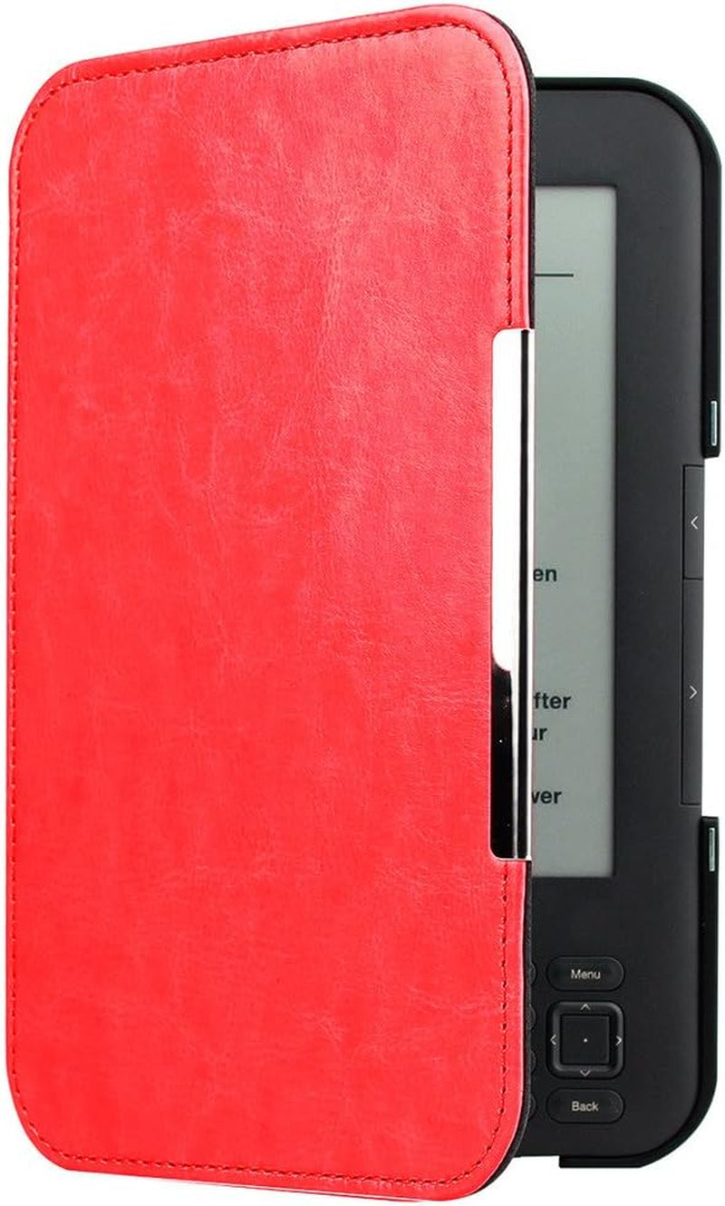 Case Cover for Amazon Kindle Keyboard (Kindle 3/ D00901) - Ultra Lightweight PU Leather Smartshell Cover for Amazon Kindle Keyboard(3Rd Generation) Tablet with 6" Display and Keyboard, Red