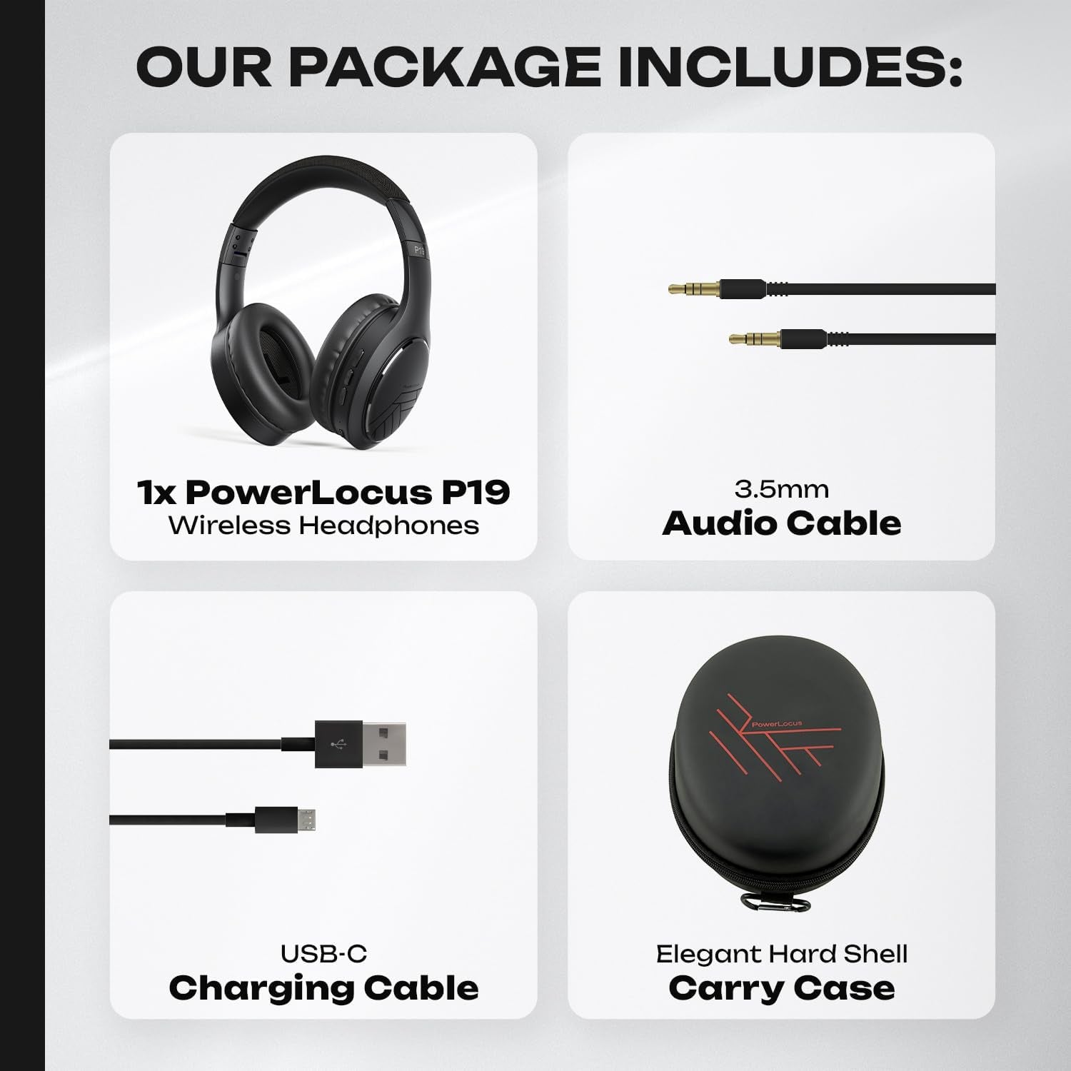 Bluetooth Over-Ear Headphones, Passive Noise Cancelling, 70Hrs Playtime, Foldable, Hi-Fi Deep Bass, Black