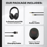 Bluetooth Over-Ear Headphones, Passive Noise Cancelling, 70Hrs Playtime, Foldable, Hi-Fi Deep Bass, Black
