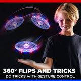 Scoot Pro Aerial Mini Hand Operated UFO Drone – LED Lights, Rechargeable Toy for Kids 8+